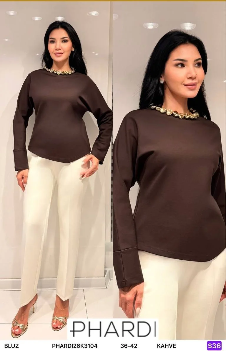 Блузка PHARDI (Brown, модель PHARDI26K3104) оптом