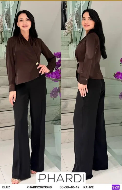 Блузка PHARDI (Brown, модель PHARDI26K3046) оптом