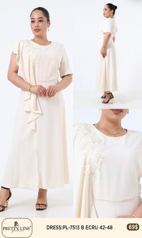 Платье Pretty Line (Кремовый, модель PL-7513) оптом