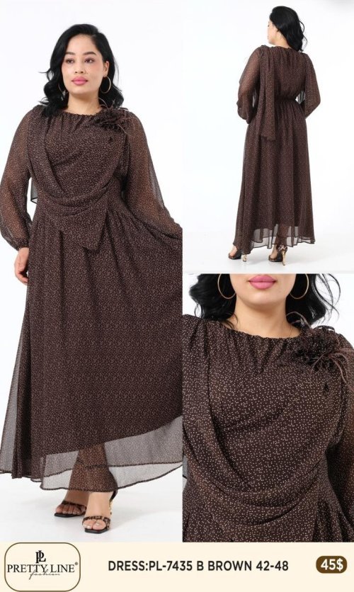 Платье Pretty Line (Коричневый, модель PL-7435) оптом