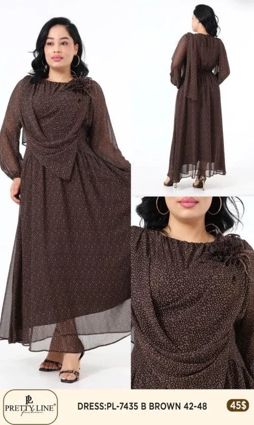 Платье Pretty Line (Коричневый, модель PL-7435) оптом