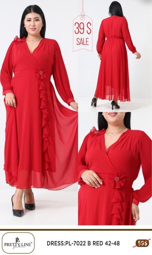 Платье Pretty Line (Красный, модель PL-7022) оптом