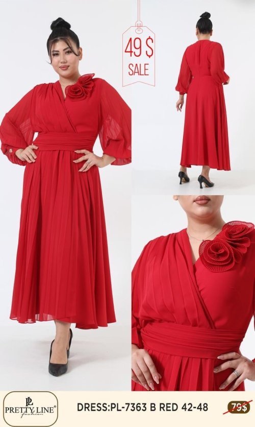 Платье Pretty Line (Красный, модель PL-7363) оптом