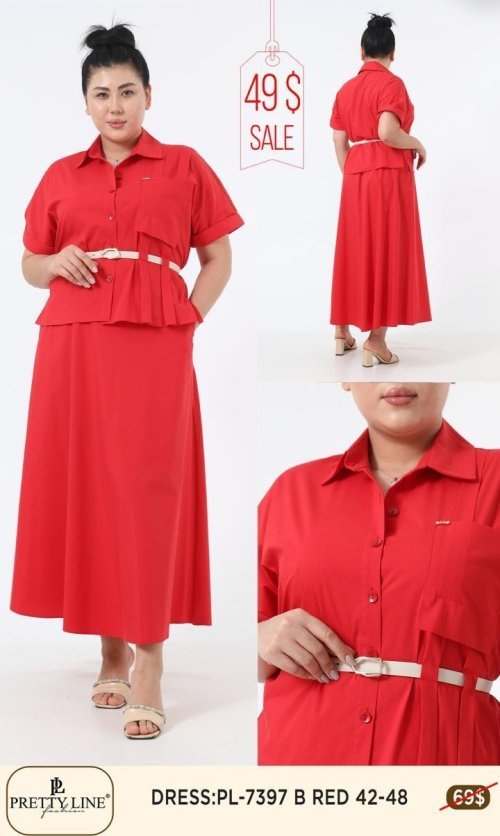 Платье Pretty Line (Красный, модель PL-7397) оптом