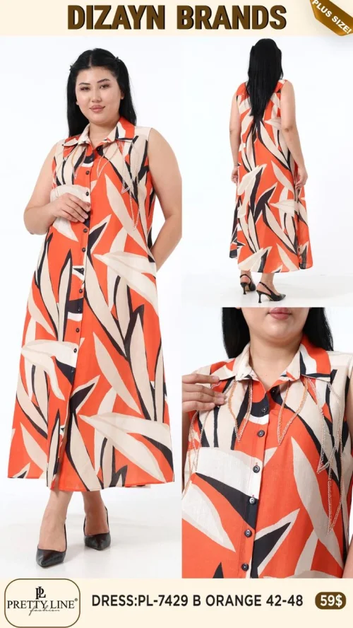 Платье Pretty Line (Оранжевый, модель PL-7429 B) оптом