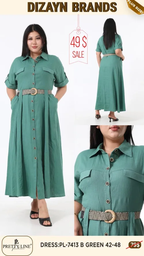 Платье Pretty Line (Зеленый, модель PL-7413 B) оптом
