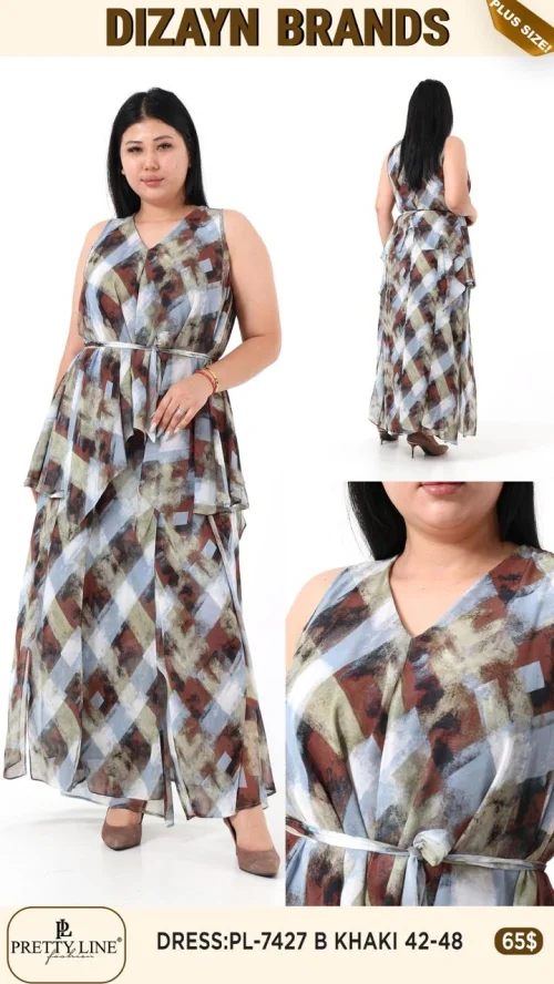 Платье Pretty Line (Оливковый, модель PL-7427 B) оптом