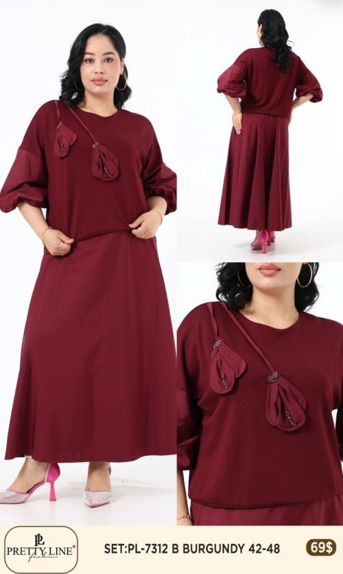 Комплект Pretty Line (Бордовый, модель PL-7312) оптом