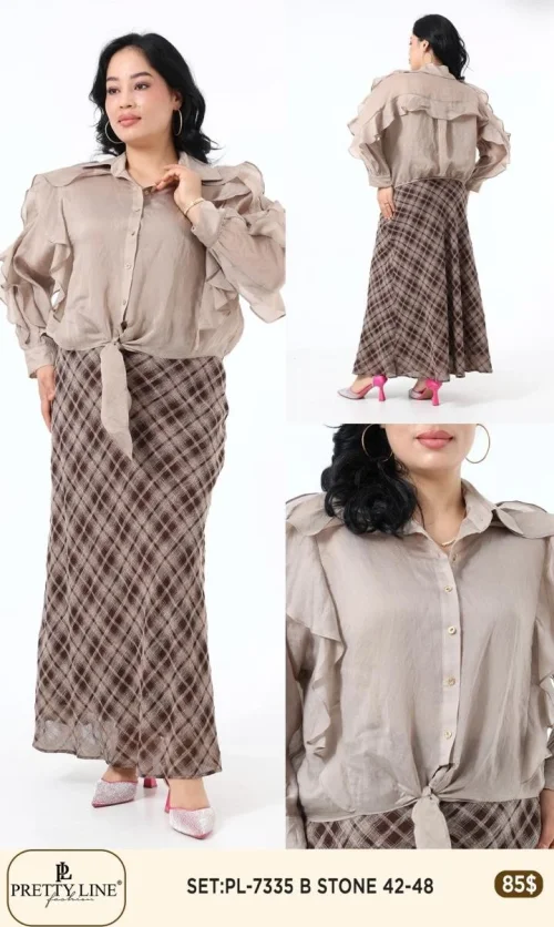 Костюмы и комплекты Pretty Line (Бежевый, модель PL-7335) оптом