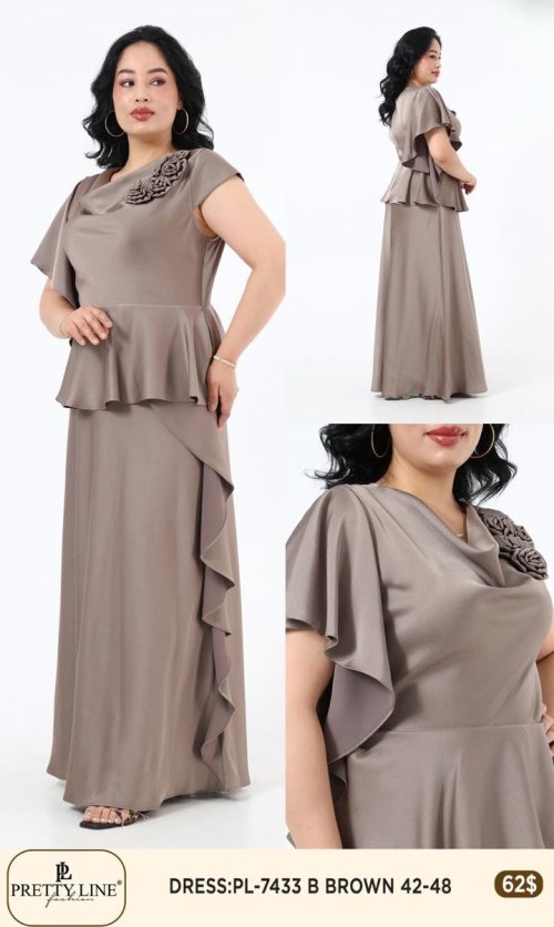 Платье Pretty Line (Коричневый, модель PL-7433) оптом