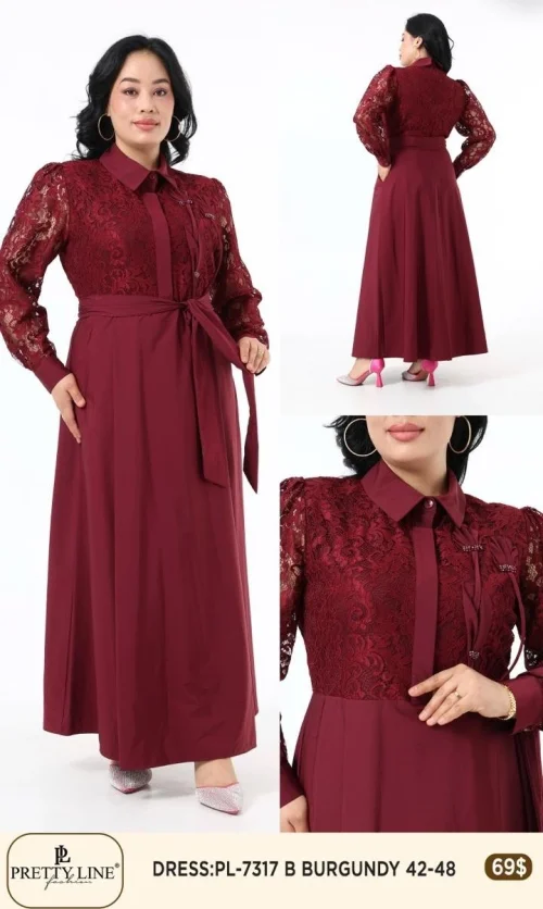 Платье Pretty Line (Бордовый, модель PL-7317) оптом