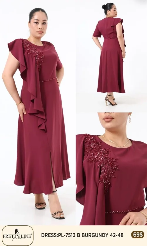 Платье Pretty Line (Бордовый, модель PL-7513) оптом