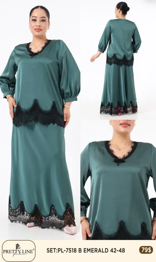 Костюмы и комплекты Pretty Line (Изумрудный, модель PL-7518) оптом