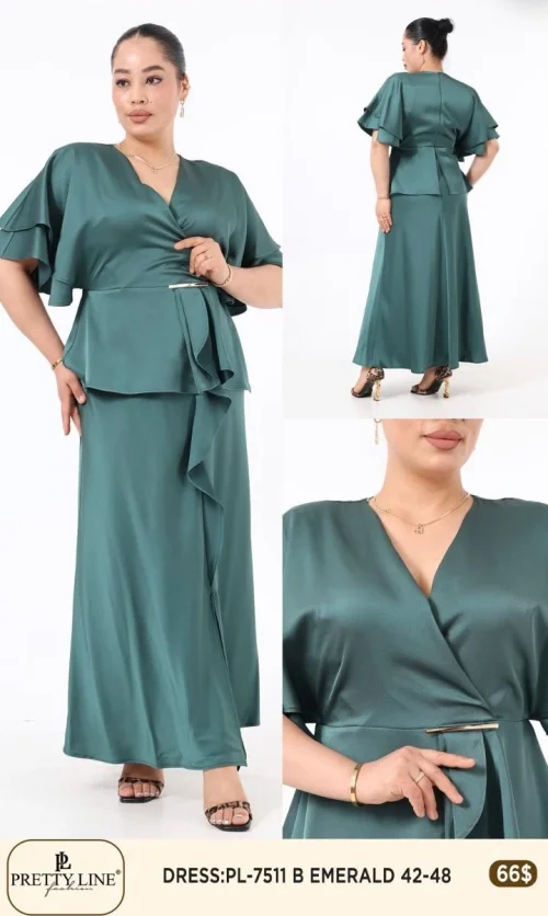 Платье Pretty Line (Изумрудный, модель PL-7511) оптом