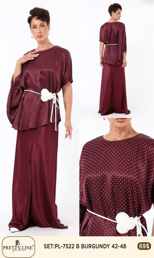 Комплект Pretty Line (Бордовый, модель PL-7522) оптом