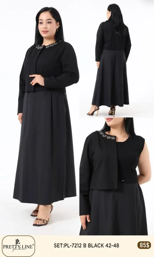 Костюмы и комплекты Pretty Line (Черный, модель PL-7212) оптом