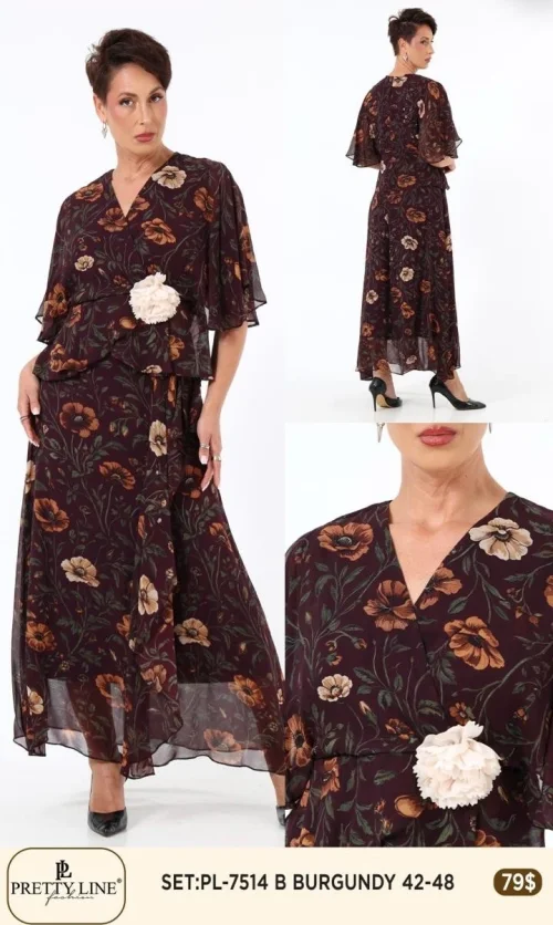 Костюмы и комплекты Pretty Line (Бордовый, модель PL-7514) оптом