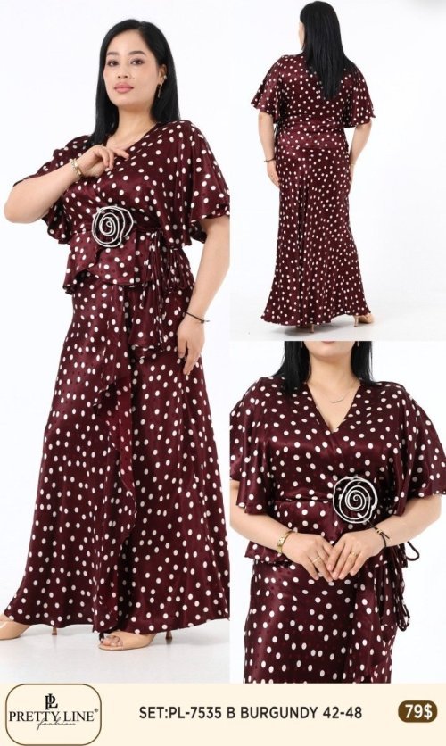 Комплект Pretty Line (Бордовый, модель PL-7535) оптом