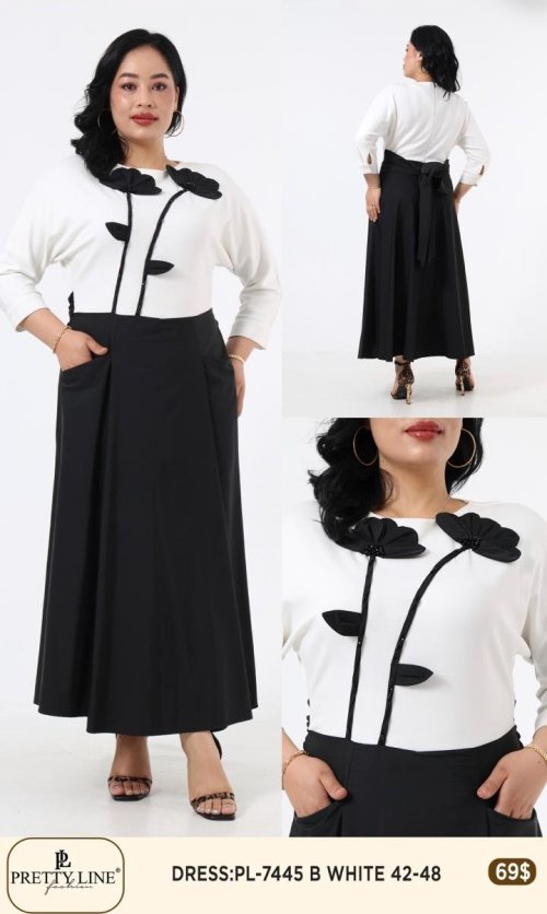 Платье Pretty Line (Белый, модель PL-7445) оптом