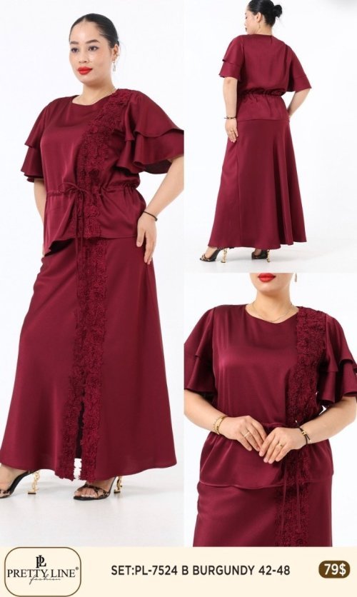 Комплект Pretty Line (Бордовый, модель PL-7524) оптом