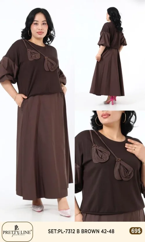 Костюмы и комплекты Pretty Line (Коричневый, модель PL-7312) оптом