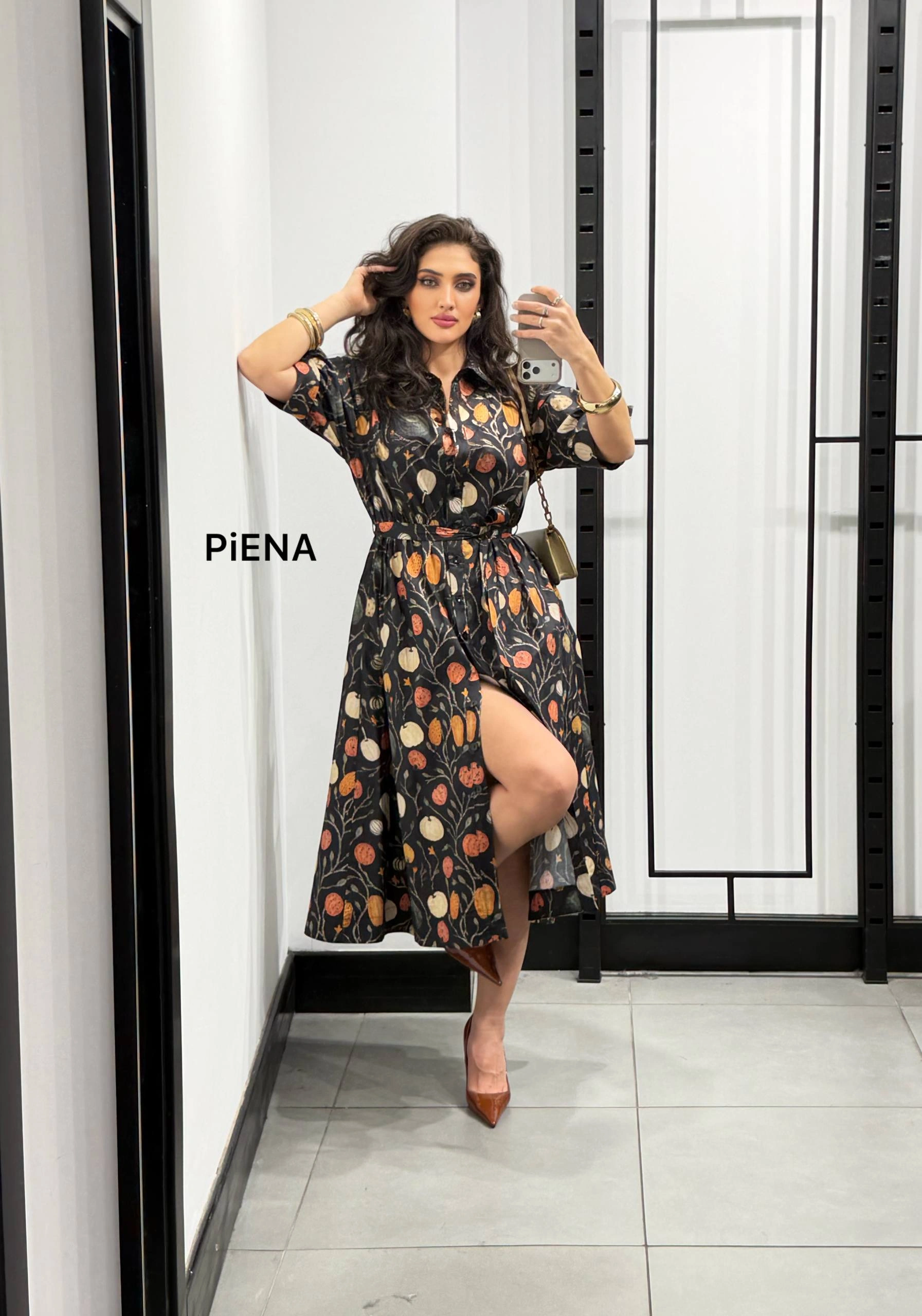 Платье, Piena Store, Черный, модель 6734, женская одежда оптом из Турции, Лалели