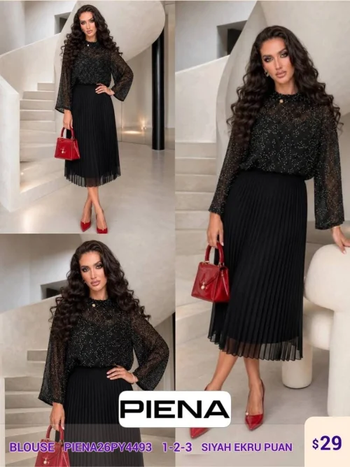 Блузка PiENA (Черный, модель PIENA26PY4493) оптом