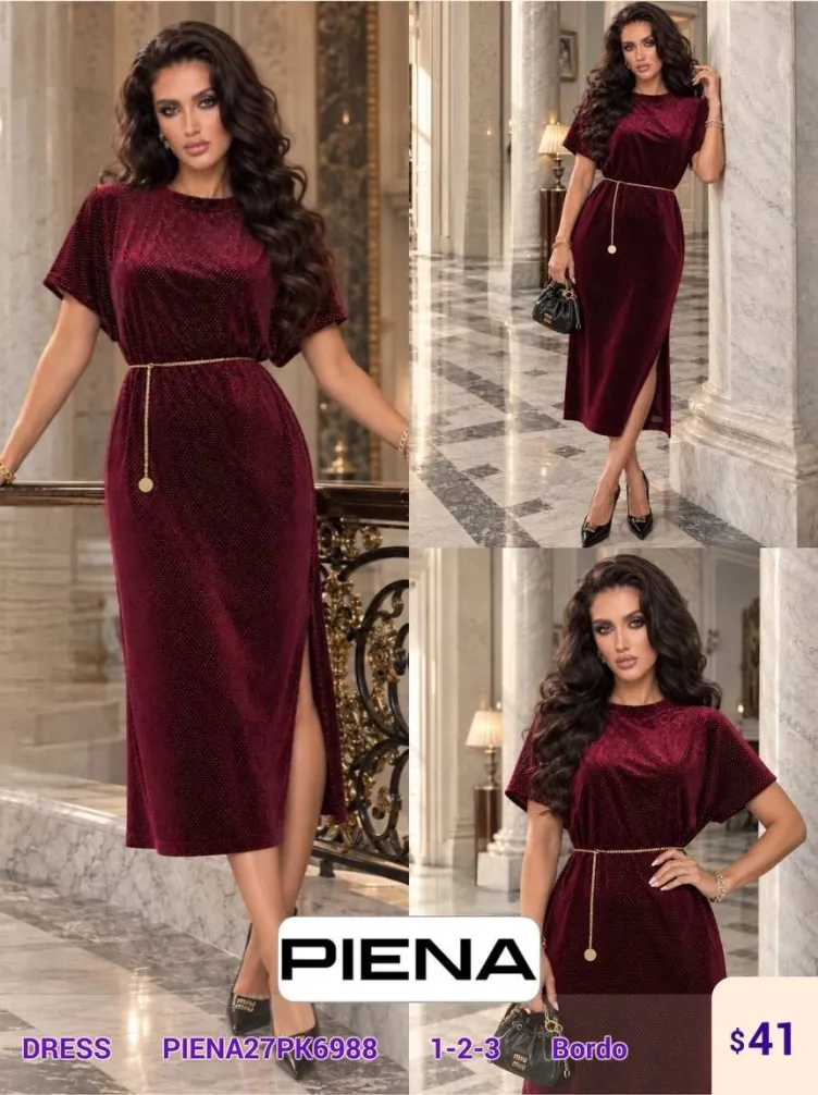 Платье PiENA (Burgundy, модель PIENA27PK6988) оптом