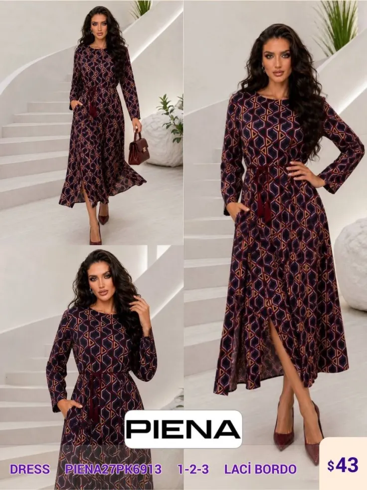 Платье PiENA (Burgundy, модель PIENA27PK6913) оптом