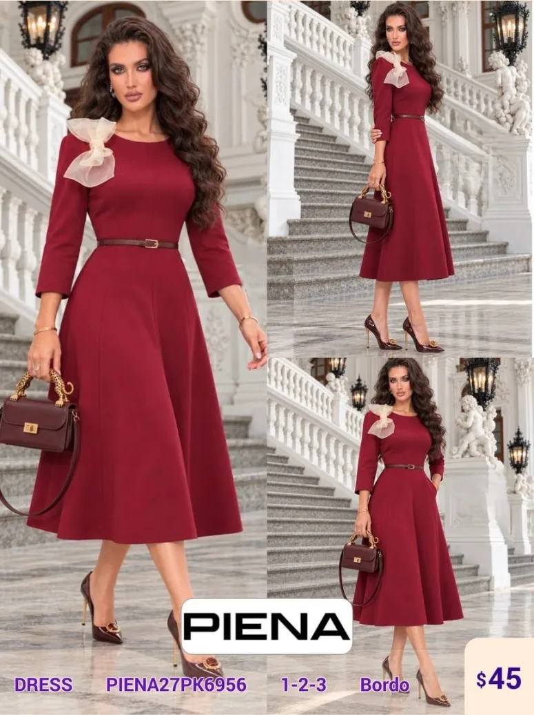 Платье PiENA (Burgundy, модель PIENA27PK6956) оптом