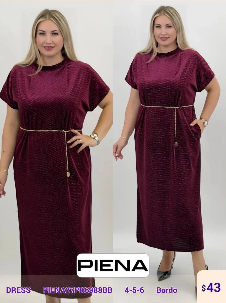 Платье PiENA (Burgundy, модель PIENA27PK6988BB) оптом