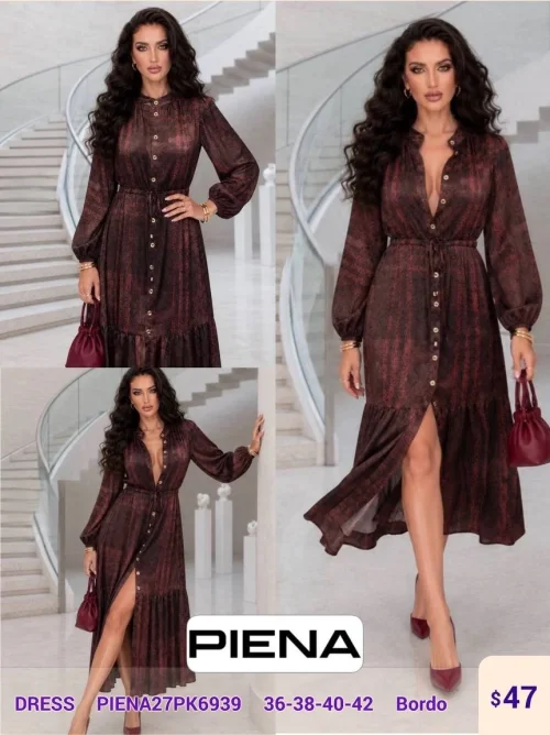 Платье PiENA (Burgundy, модель PIENA27PK6939) оптом