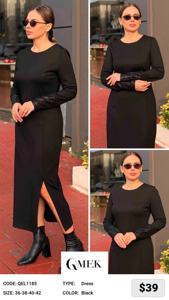 Платье QMEK (Black, модель QEL1185) оптом