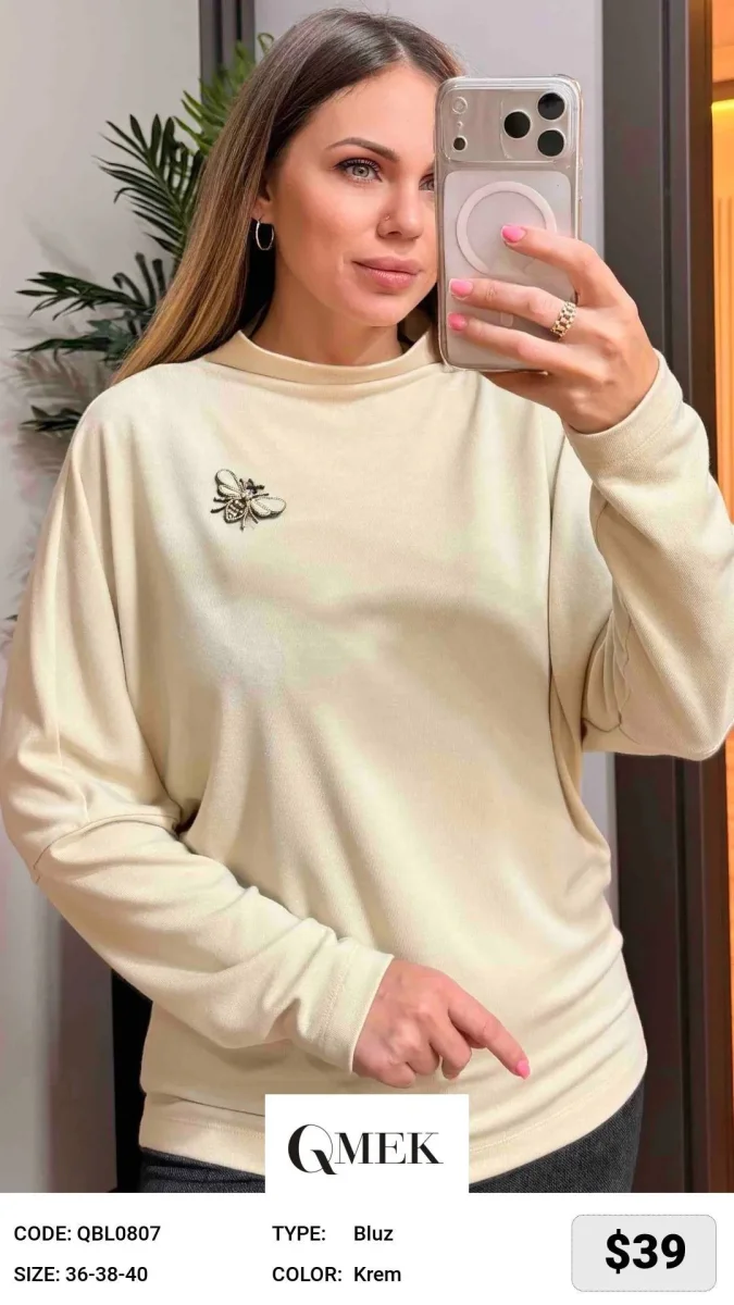 Блузка QMEK (Cream, модель QBL0807) оптом