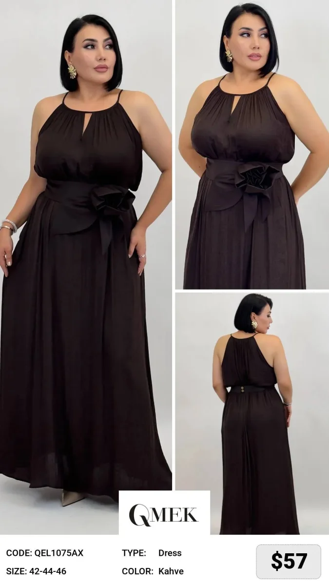Платье QMEK (Brown, модель QEL1075AX) оптом
