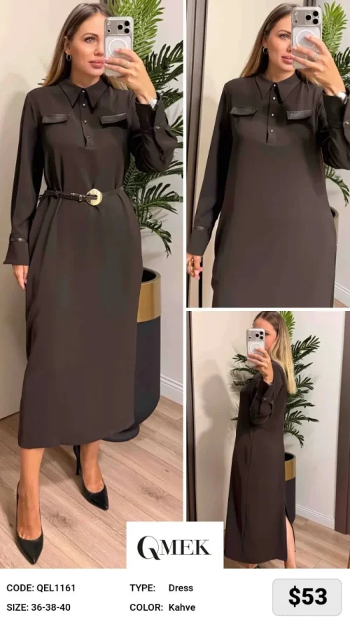 Платье QMEK (Brown, модель QEL1161) оптом