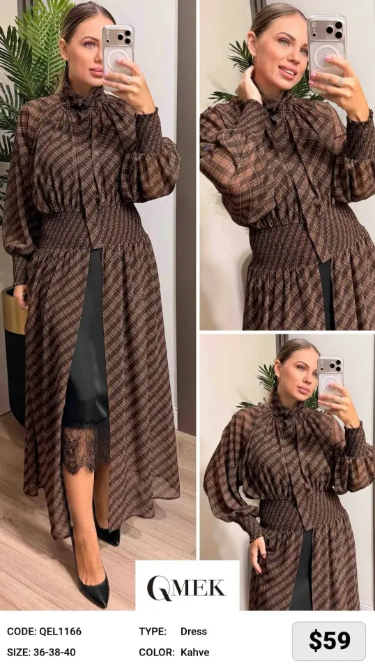 Платье QMEK (Brown, модель QEL1166) оптом