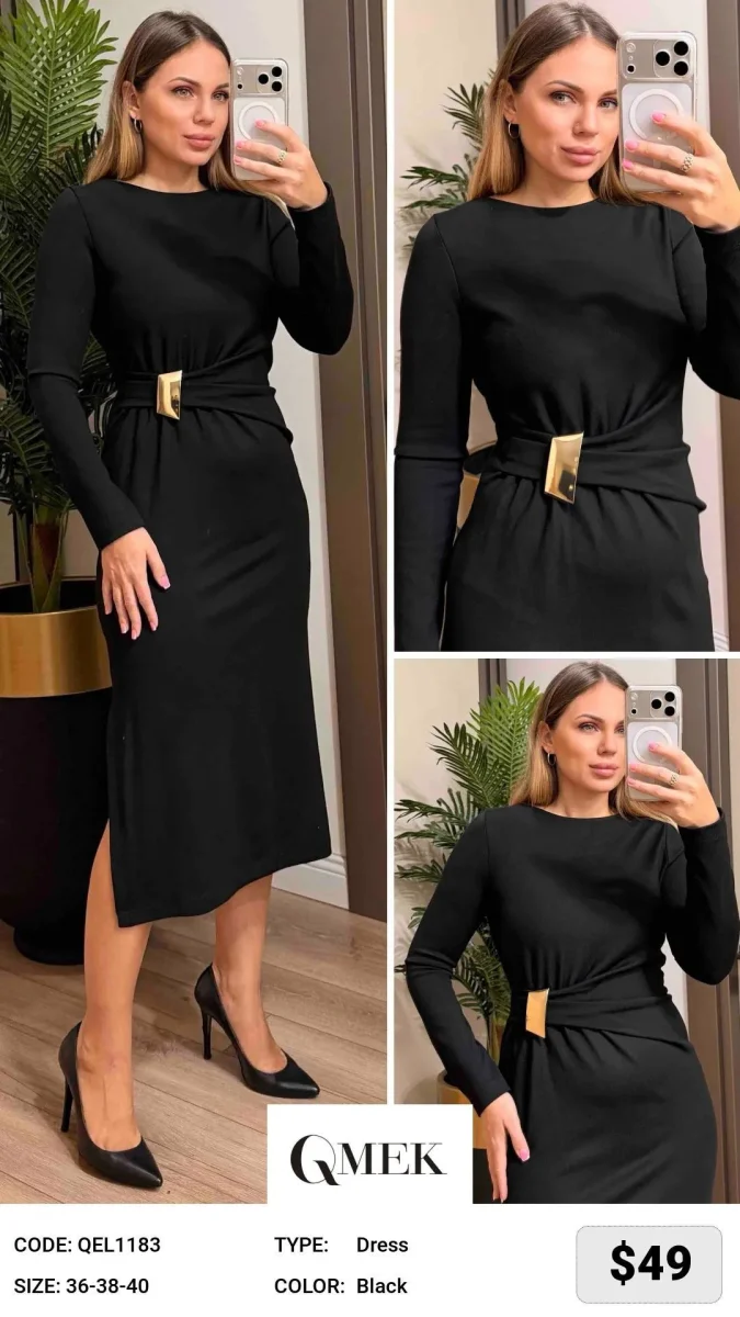 Платье QMEK (Black, модель QEL1183) оптом