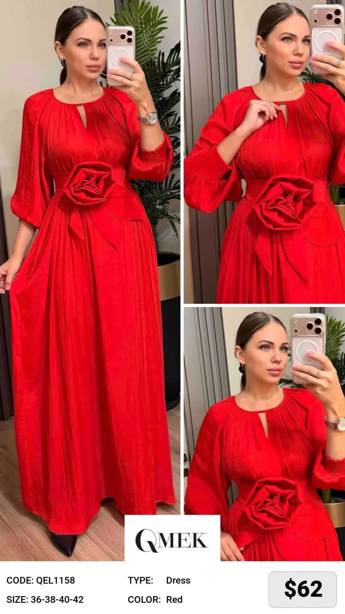 Платье QMEK (Red, модель QEL1158) оптом