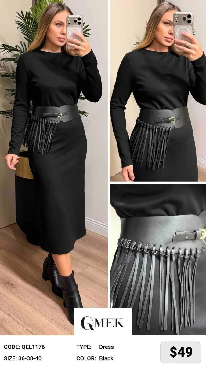 Платье QMEK (Black, модель QEL1176) оптом
