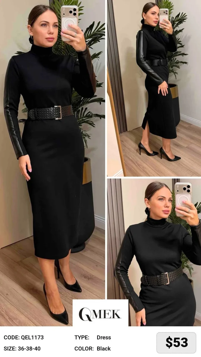 Платье QMEK (Black, модель QEL1173) оптом