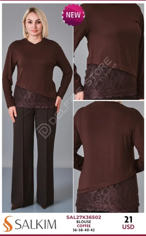 Блузка SALKIM (Brown, модель SAL27K36502) оптом