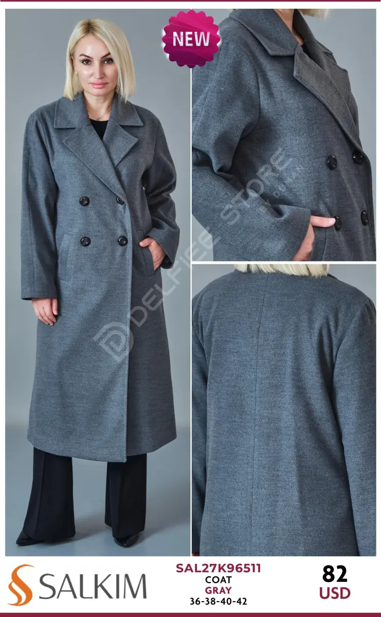Пальто SALKIM (Gray, модель SAL27K96511) оптом