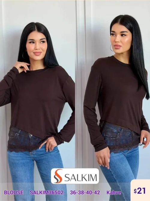 Блузка SALKIM (Brown, модель SALKIM36502) оптом