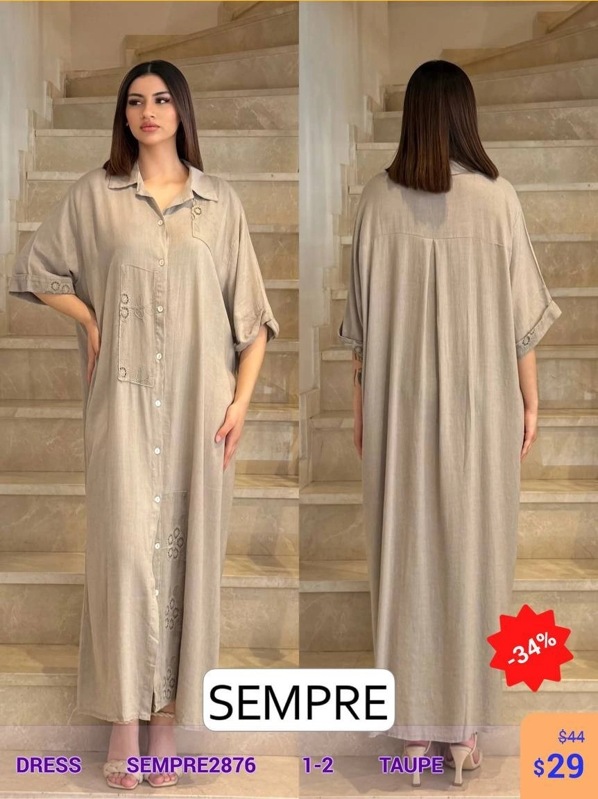 Платье Sempre (Бежевый, модель SEMPRE2876) оптом