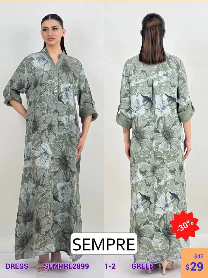Платье Sempre (Зеленый, модель SEMPRE2899) оптом