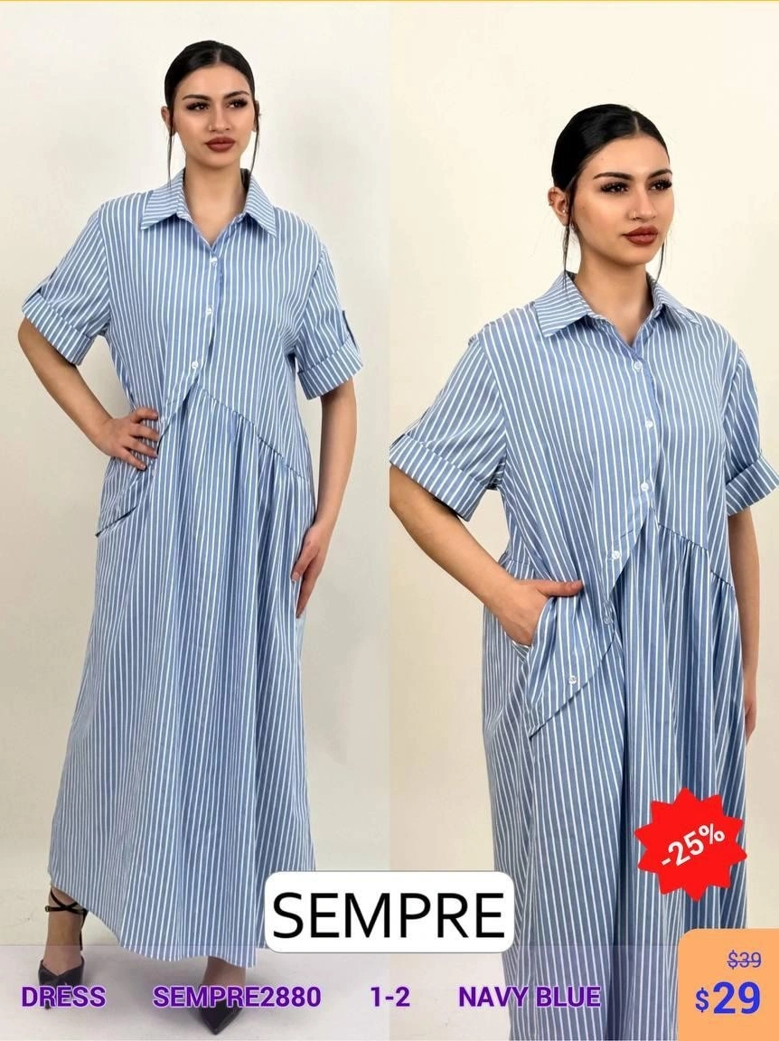 Платье Sempre (Темно-синий, модель SEMPRE2880) оптом