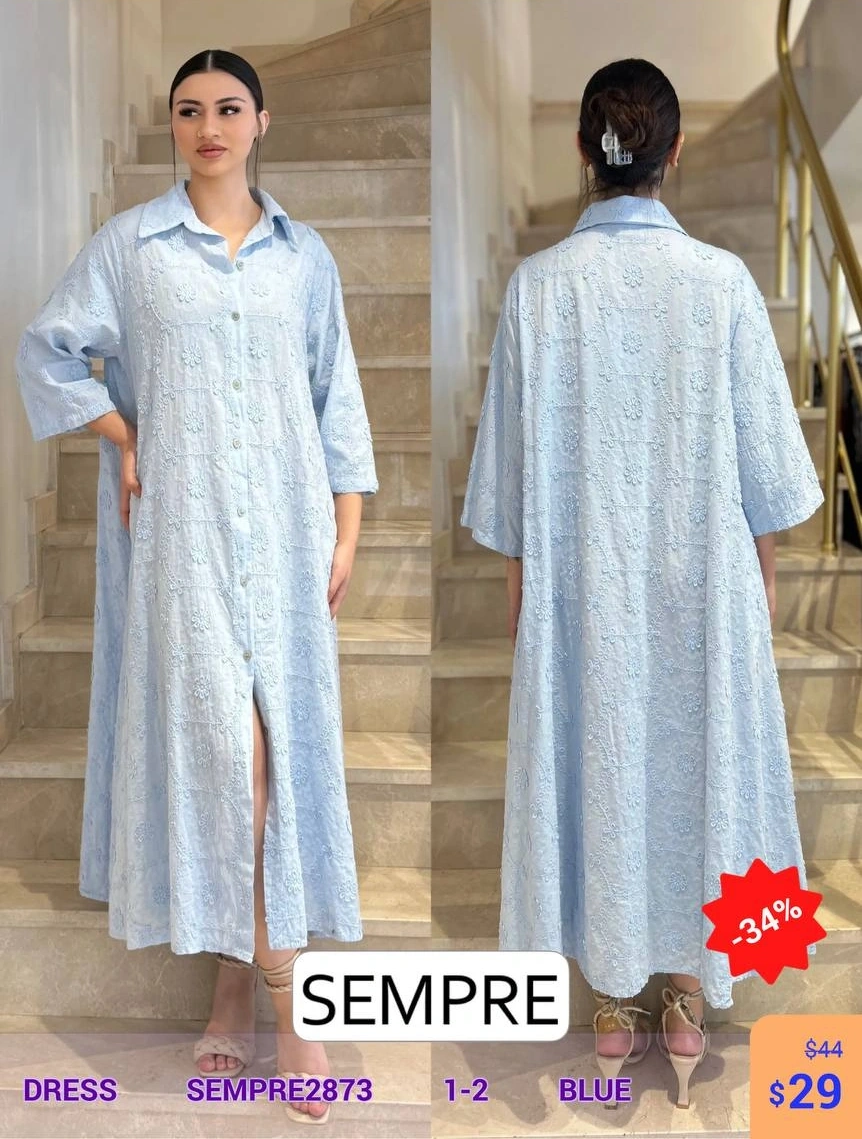 Платье Sempre (Синий, модель SEMPRE2873) оптом