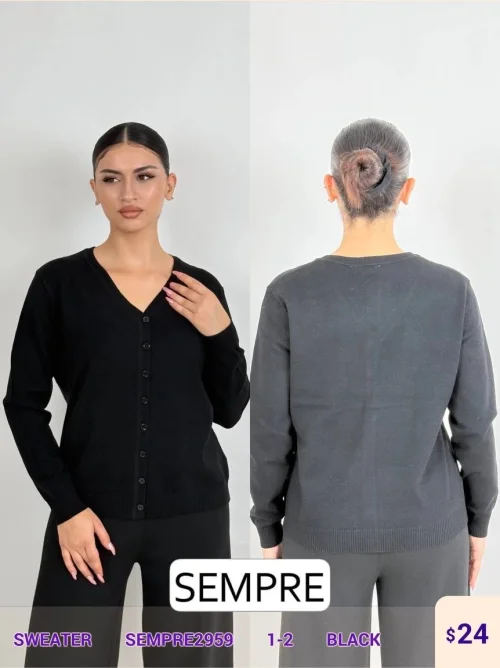 Свитер Sempre (Black, модель SEMPRE2959) оптом