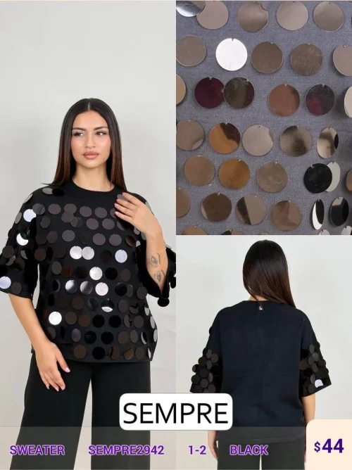 Свитер Sempre (Black, модель SEMPRE2942) оптом